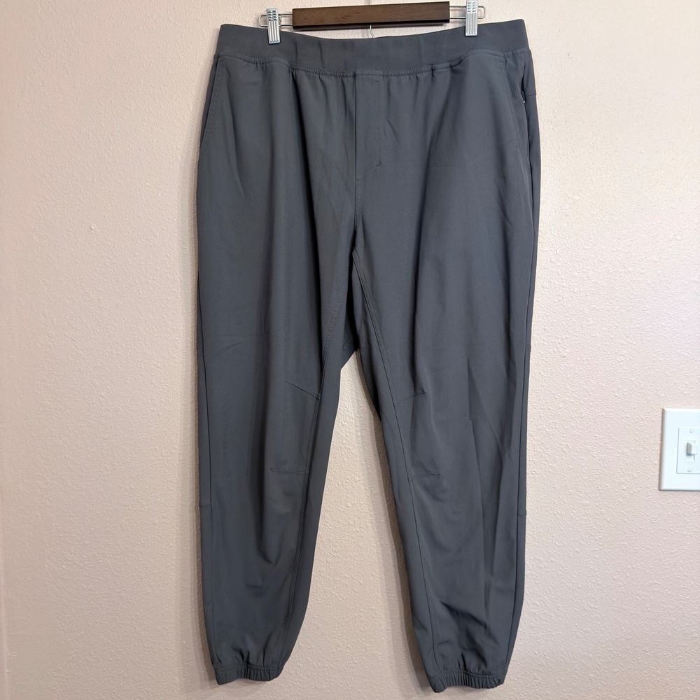 Legends Mens XXL Gray Aviator Jogger Tapered Performance Pants Zipper Pockets